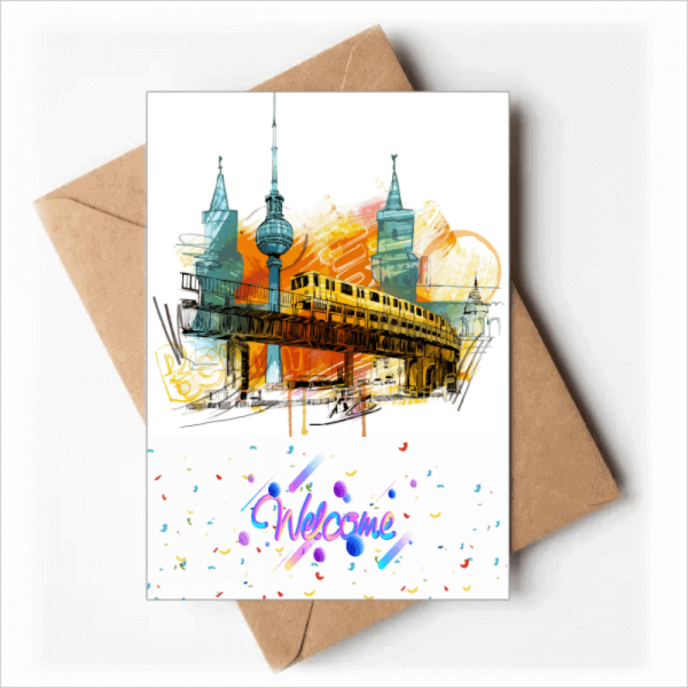 Tokyo Japan Rail Train Tower Welcome Back Greeting Cards Envelopes Blank