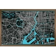 thumbnail image 1 of Tokyo - Map Wall Poster, 22.375" x 34", Framed, 1 of 3