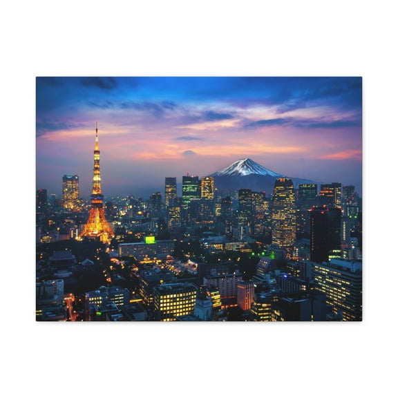 Tokyo Night Skyline Canvas Artwork Breathtaking Stunning Cityscape for Home Decor Ready to Hang