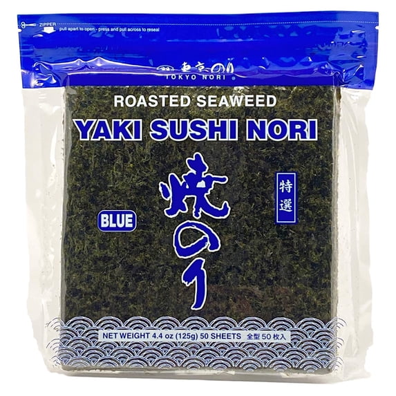 Tokyo Nori Sushi Nori Sheets - 50 Full Sheets - Medium Roasted Seaweed Sheets - Tender Nori Sheets for Sushi