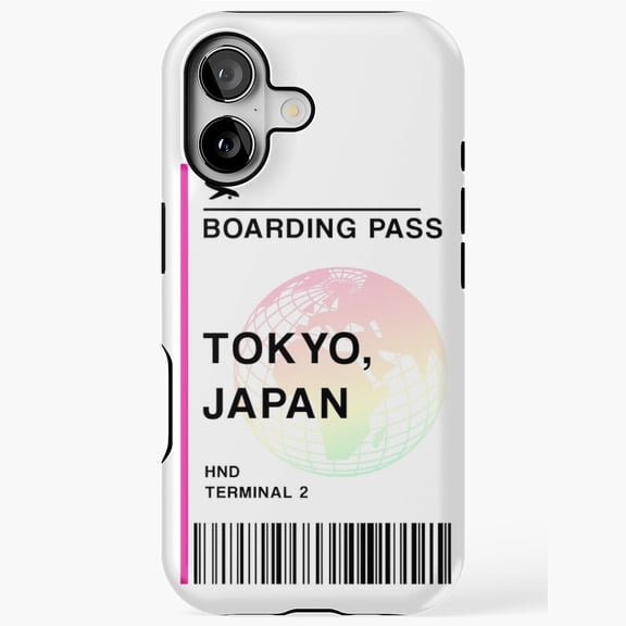 Tokyo Plane Ticket Travel Art Case for iPhone 11 12 13 14 15 16 17 Pro Max