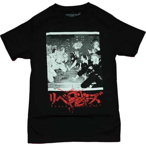 Tokyo Revengers Mens T-Shirt - Massive Battle Showdown Image (Large)