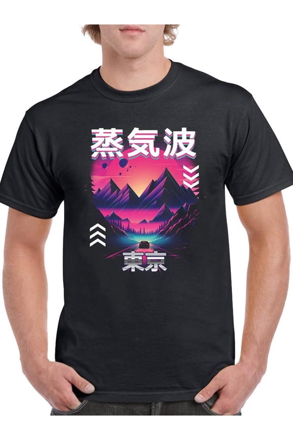 Tokyo Road Style T-Shirt Mens -Smartprints Designs, Male Regular Fit