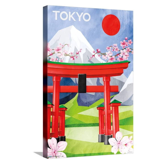 Tokyo - Scenic Canvas Wall Poster, 14.725" x 22.375"