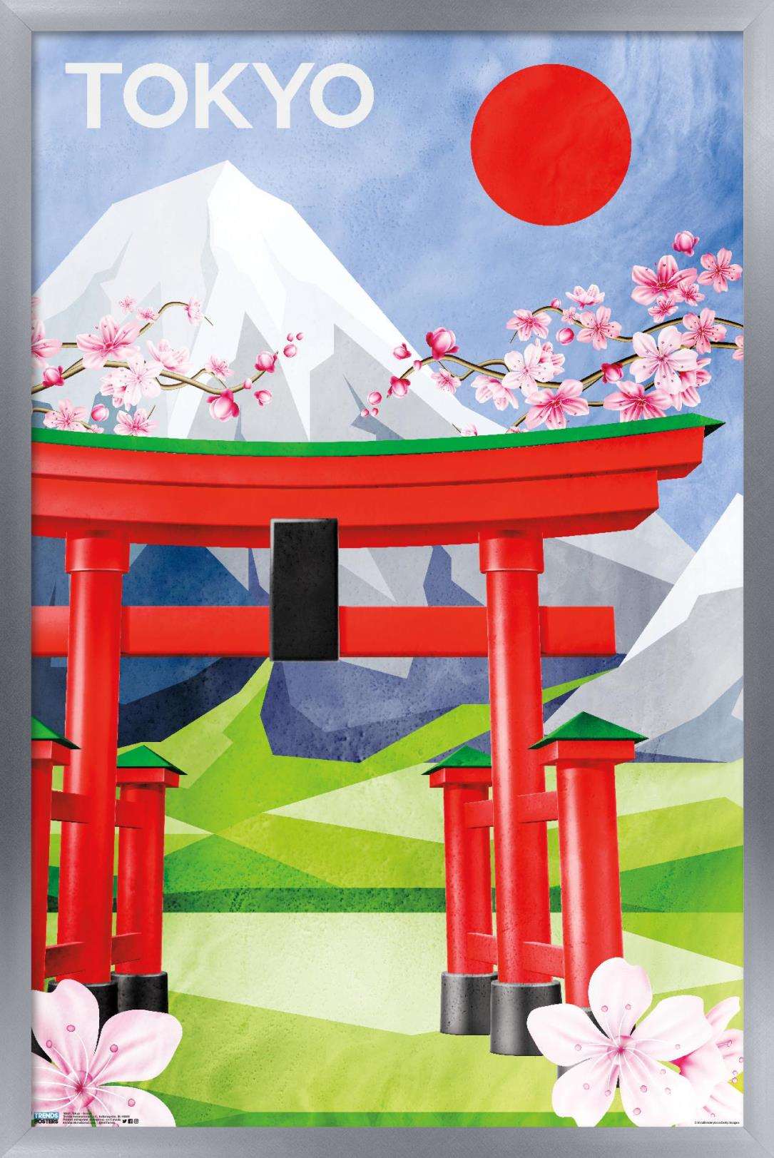 Tokyo - Scenic Wall Poster, 22.375" x 34", Framed