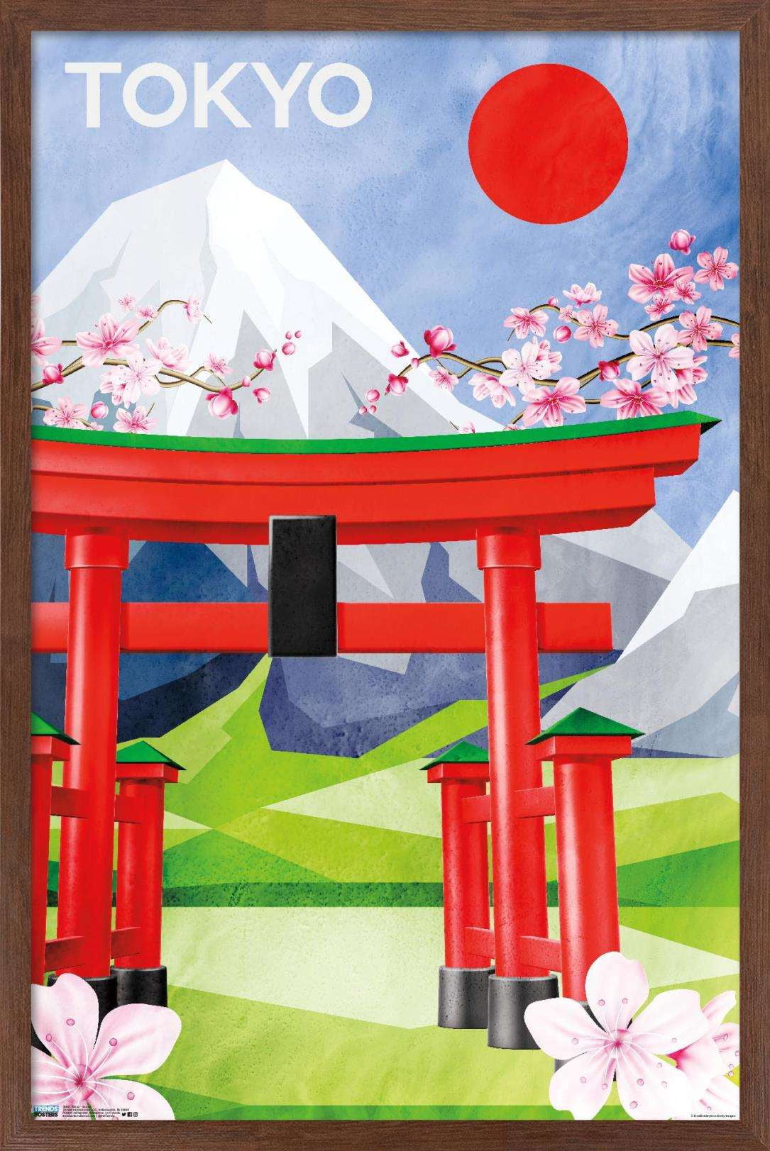 Tokyo - Scenic Wall Poster, 22.375" x 34", Framed