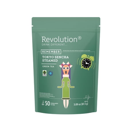 REVOLUTION TEA® Sencha Green Tea [THE ORIGINAL] – Tokyo Sencha Steamed – Premium Full Leaf Tea – Biodegradable Infuser Tea Bags – Green Tea – 50 Bags