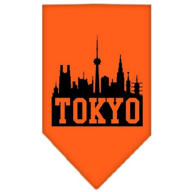 Tokyo Skyline Screen Print Bandana Orange Small