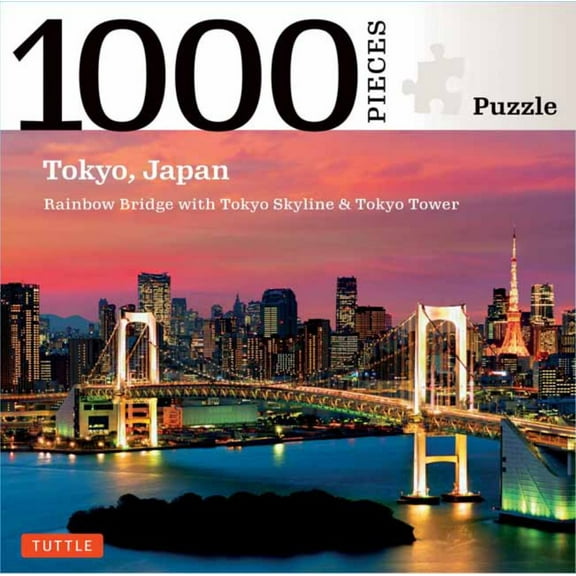 Tokyo Skyline and Rainbow Bridge - 1000 Piece Jigsaw Puzzle: The Rainbow Bridge and Tokyo Tower (Finished Size 24 in X 18 In) (Hardcover)