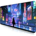 thumbnail image 1 of Tokyo Street Cute Large Gaming Mouse Pad, Purple Blue Anime City XXL, 35.4L x 15.7W inches, Fabric, Polyvinyl Chloride, Office Products, 1 of 7