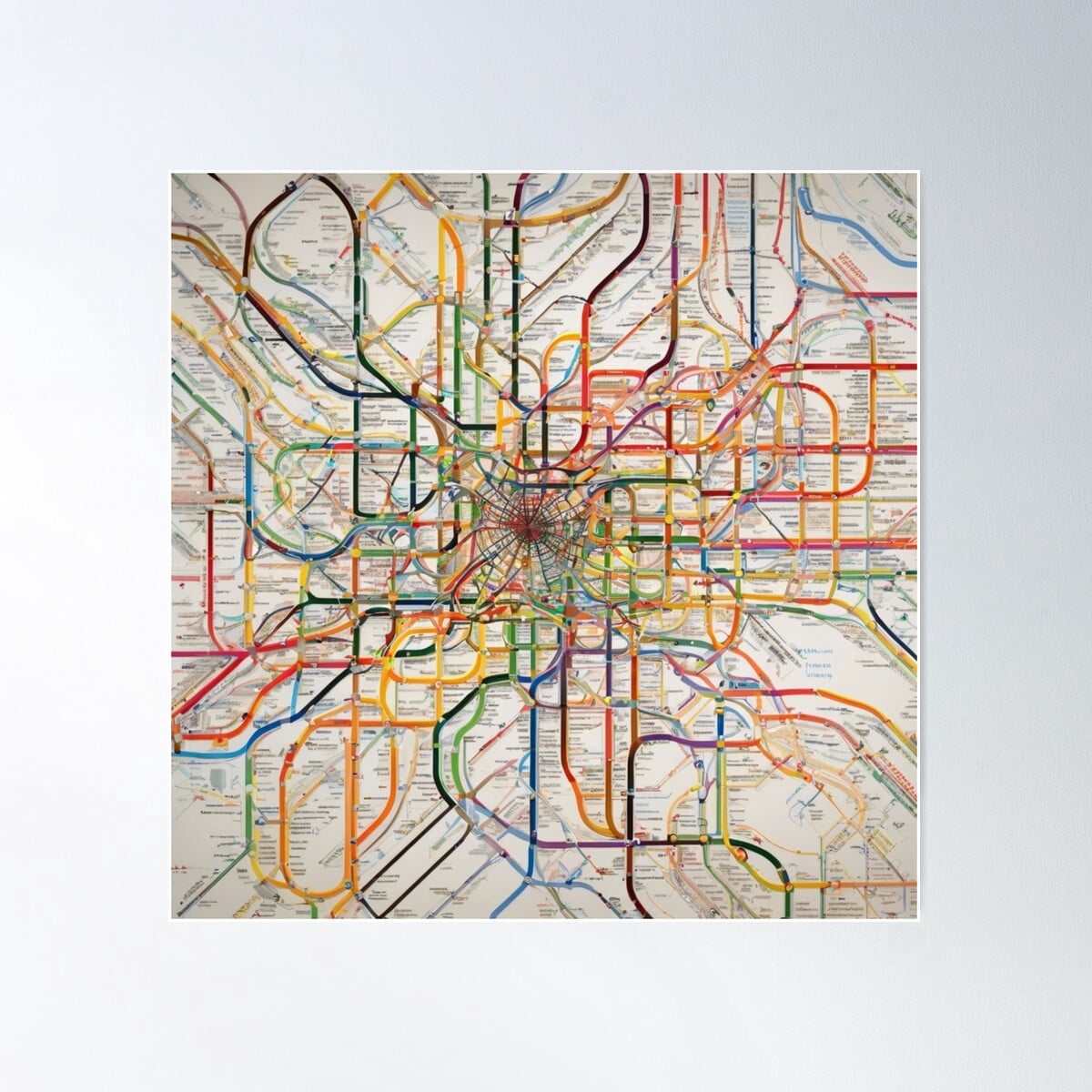 Tokyo Subway Map Poster Wall Art Modern Wall Decor For Living Room ...