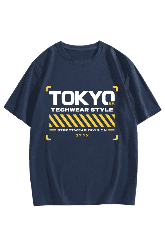 Tokyo Techwear Style Cotton casual T-shirt