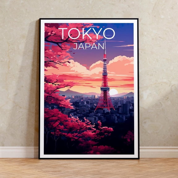 Tokyo Tower Japan City Skyline Wall Art Decor Unframed Paper Print
