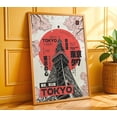 thumbnail image 1 of Tokyo Tower Print — Retro Manga,Style Wall Art Featuring Sakura Blossoms & Iconic Japanese Architecture Home Decor #1326, 16x24 UNFRAMED, 1 of 3