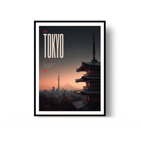 Tokyo Travel Print Japan Wall Decor