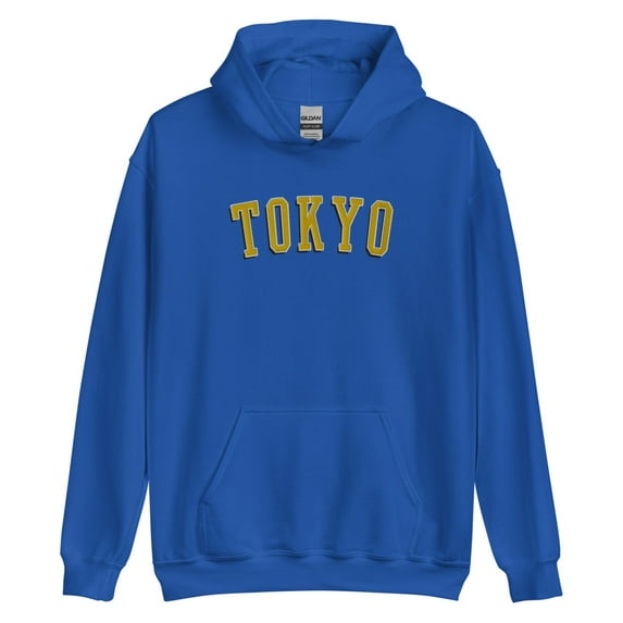 Tokyo Yellow Embroidered Hoodie (Royal, L)