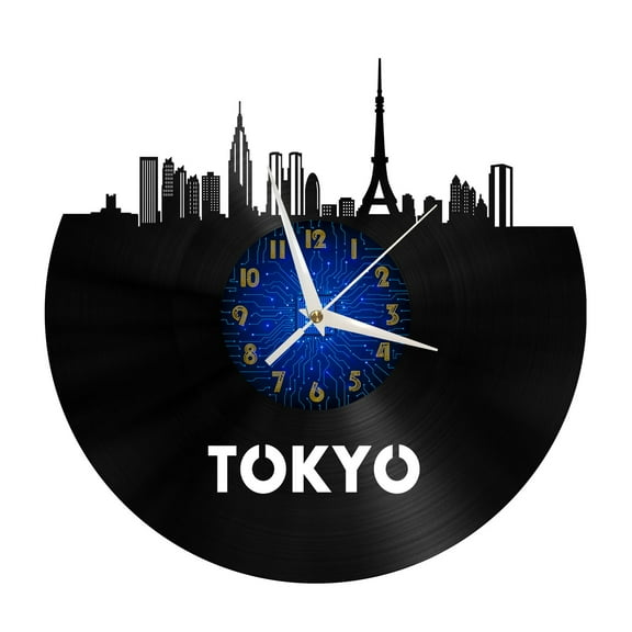 Tokyo city view Vinyl Record Wall Clock for Kitchen Wall Decor Wall Art Gift for Lover Gift Idea for a Best Friend(B)