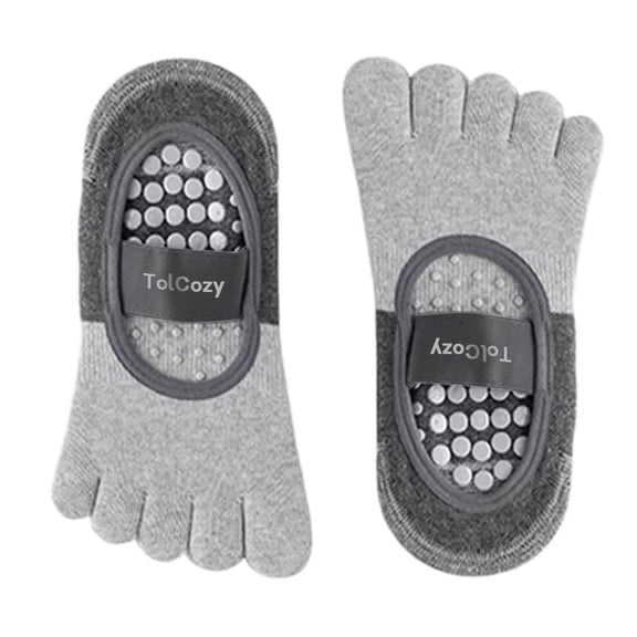 TolCozy Yoga socks, Yoga Socks for Women with Grips, Non-Slip Five Toe Socks for Pilates, Barre, Ballet, Fitness