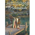 thumbnail image 1 of Toland Home Garden Adirondack at the Pond-Welcome to the Adirondacks House Flag, 1 of 5
