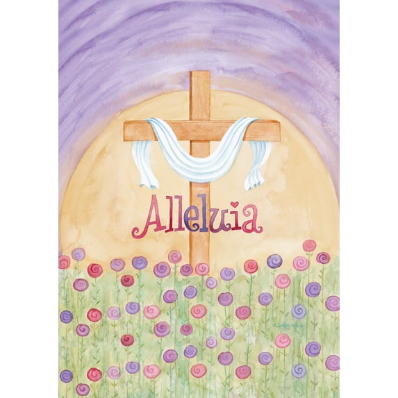 Toland Home Garden Alleluia Religious Easter Garden Flag Double Sided 12x18 Inch