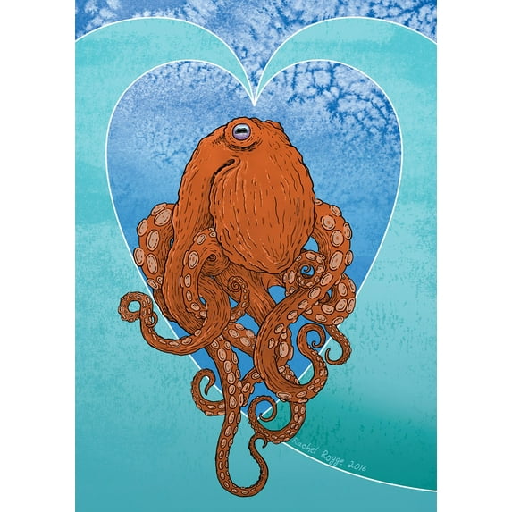 Toland Home Garden Aquatic Octopus Ocean Octopus Flag Double Sided 28x40 Inch