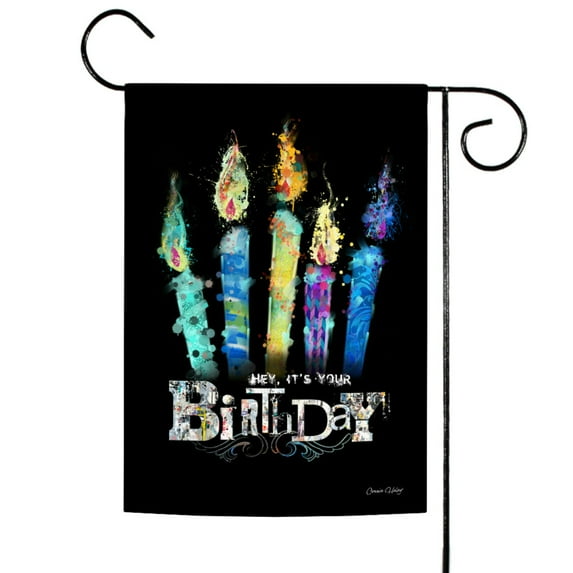 Toland Home Garden Birthday Candles party Birthday Flag Double Sided 12x18 Inch