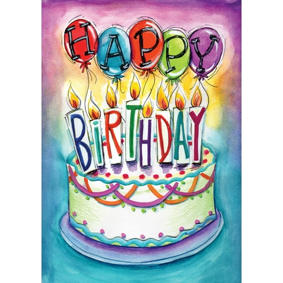 Toland Home Garden Birthday Wishes party Birthday Flag Double Sided 12x18 Inch