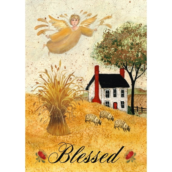 Toland Home Garden Blessed Farm Angel Christian Flag Double Sided 12x18 Inch