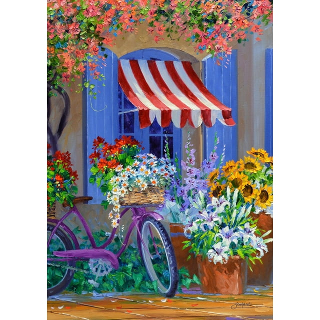 Toland Home Garden Bloomin' Bike Flower summer Flag Double Sided 28x40 ...