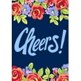 thumbnail image 1 of Toland Home Garden Blue Floral Cheers Flower Cheers Flag Double Sided 12x18 Inch, 1 of 5