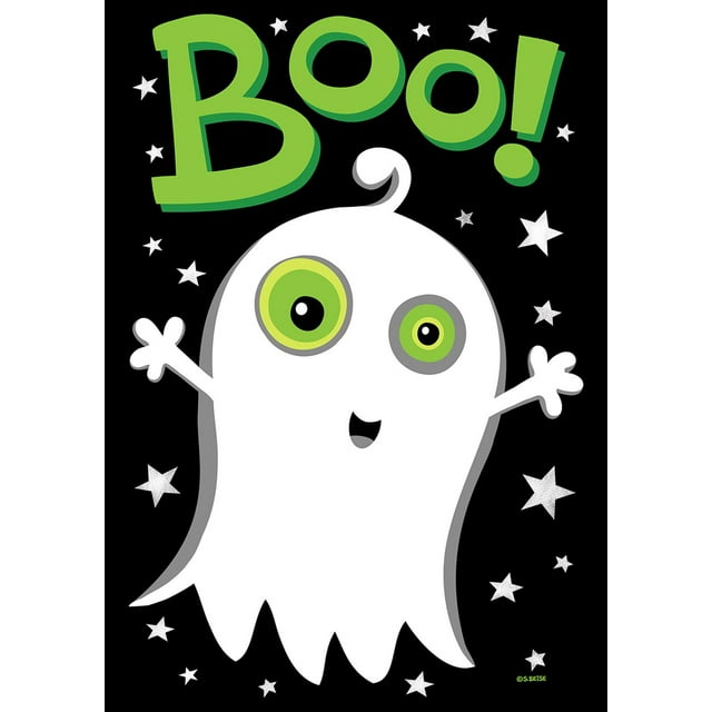 Toland Home Garden Boo Ghost Halloween Flag Double Sided 12x18 Inch