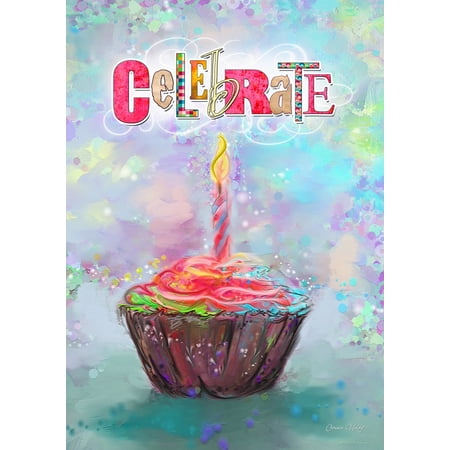 Toland Home Garden Celebrate Cupcake party Celebration Flag Double Sided 28x40 Inch