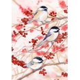 thumbnail image 1 of Toland Home Garden Chickadees and Berries Bird Spring Flag Double Sided 28x40 Inch, 1 of 5