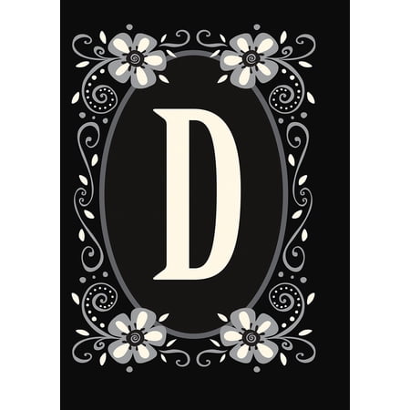 Toland Home Garden Classic Monogram-D Personalized Flower Flag Double Sided 12x18 Inch
