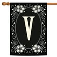 thumbnail image 1 of Toland Home Garden Classic Monogram-V Personalized Flower Flag Double Sided 28x40 Inch, 1 of 5