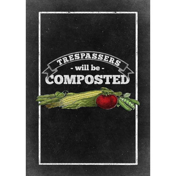 Toland Home Garden Compost Trespassers Gardening Funny Flag Double Sided 12x18 Inch