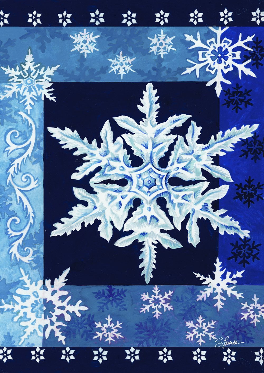 Toland Home Garden Cool Snowflakes Winter Flag Double Sided 12x18 Inch