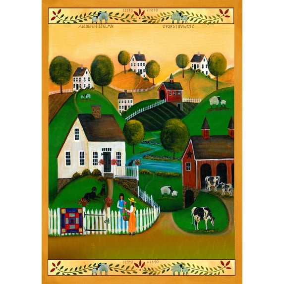 Toland Home Garden Country Neighbors Community Farm Flag Double Sided 28x40 Inch