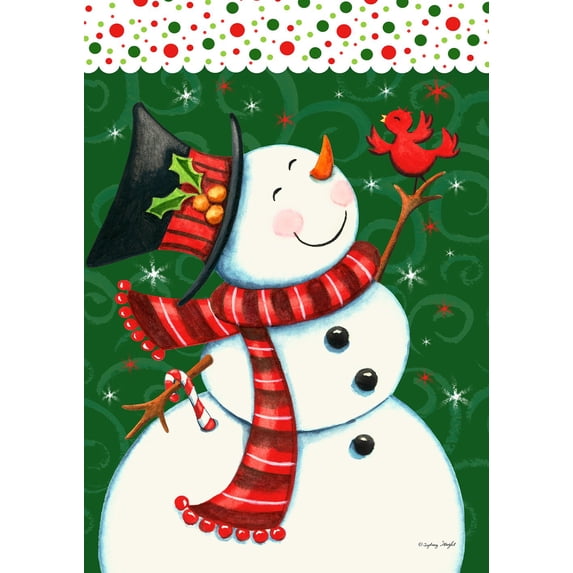 Toland Home Garden Dancing Snowman Winter Flag Double Sided 28x40 Inch
