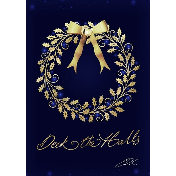 Toland Home Garden Deck the Halls Wreath Winter Christmas Flag Double Sided 28x40 Inch