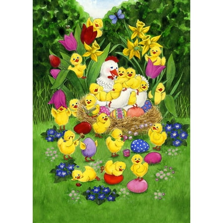 Toland Home Garden Easter Chicks Spring Easter Flag Double Sided 12x18 Inch
