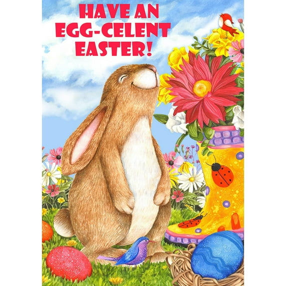 Toland Home Garden Egg-cellent Easter Eggs Easter Flag Double Sided 28x40 Inch