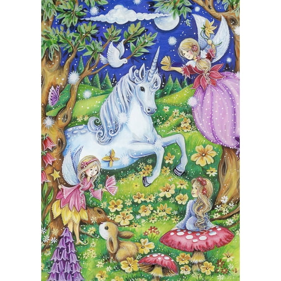 Toland Home Garden Fairies and Unicorns Fantasy Unicorn Flag Double Sided 12x18 Inch
