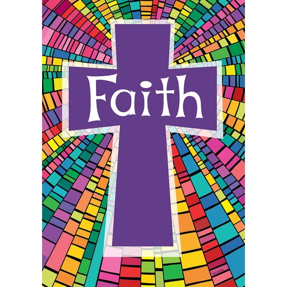 Toland Home Garden Faith Cross, Cross Christian Flag Double Sided 12x18 Inch