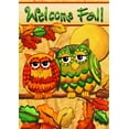 thumbnail image 1 of Toland Home Garden Fall Owls Welcome Fall Flag Double Sided 28x40 Inch, 1 of 5