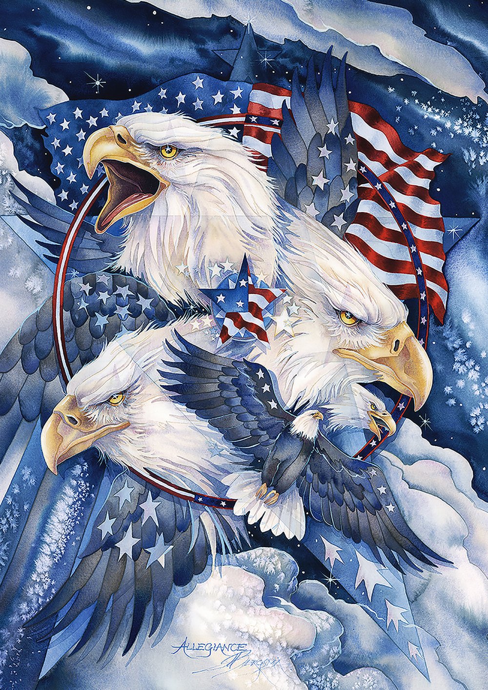 Toland Home Garden Fierce Allegiance Eagle Patriotic Flag Double Sided 12x18 Inch - image 1 of 5