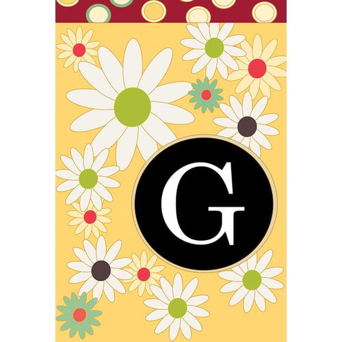 Toland Home Garden Floral Monogram-G Personalized Flower Flag Double Sided 12x18 Inch
