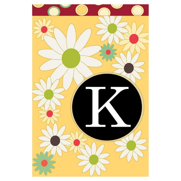 Toland Home Garden Floral Monogram-K House Flag