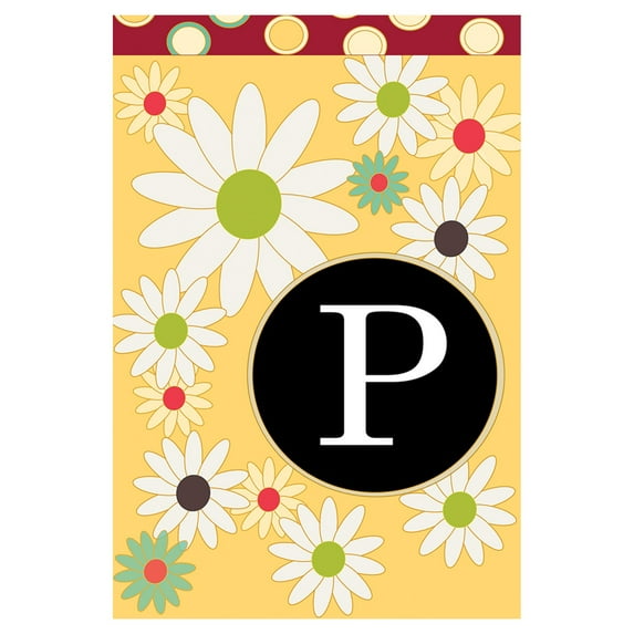 Toland Home Garden Floral Monogram-P Garden Flag