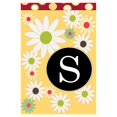 thumbnail image 1 of Toland Home Garden Floral Monogram-S Personalized Flower Flag Double Sided 12x18 Inch, 1 of 2